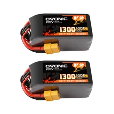 2X Ovonic 22.2V130C 6S 1300mAh LiPo Battery XT60 for RC Drone FPV 5‘’Quad Nazgul