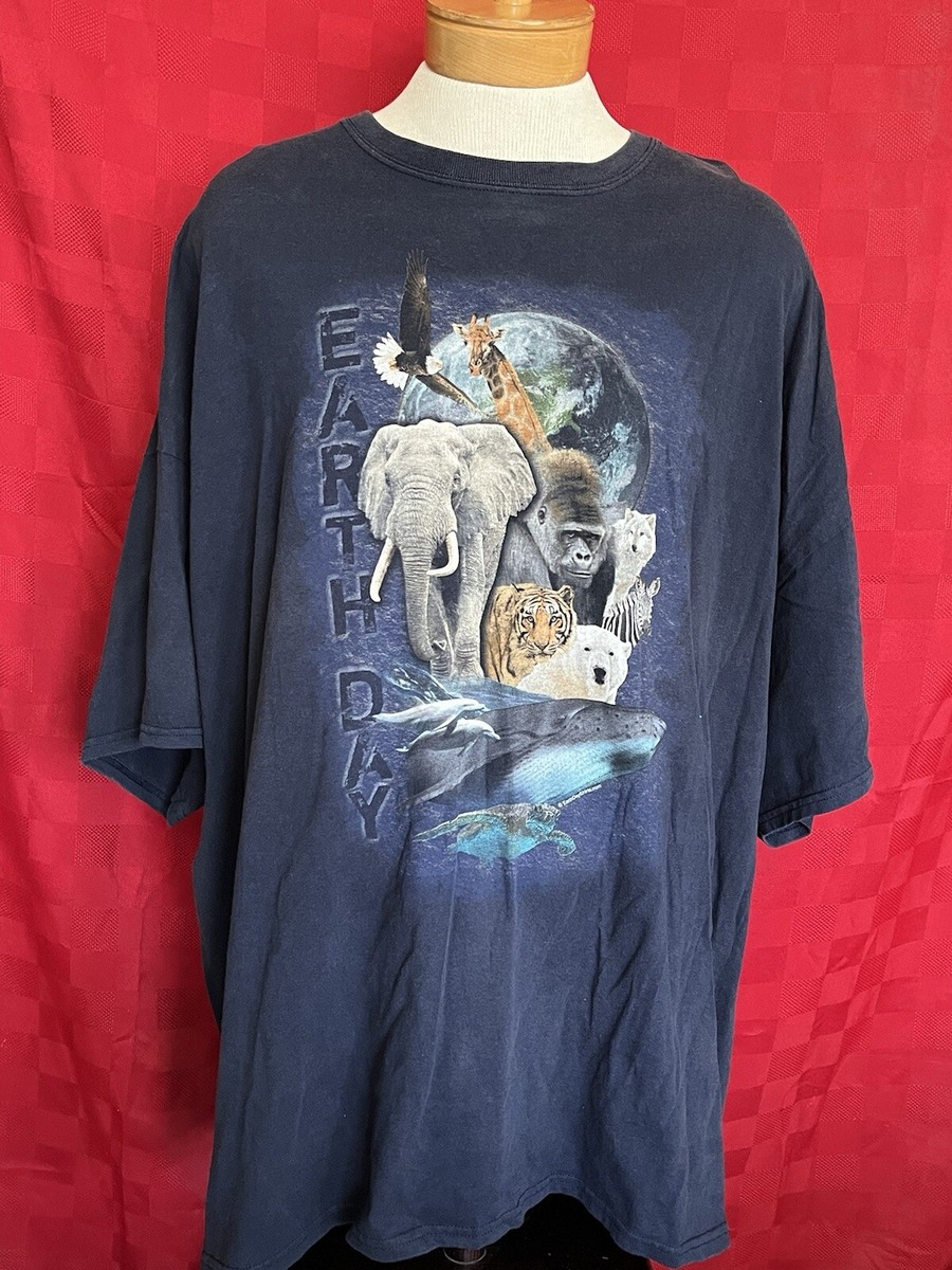 VINTAGE Earthday Shirt Size 5XL Animals Zoo Nature WWF Green Peace