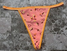 NWOT VICTORIA'S SECRET L PINK CHERRY 100 COTTON VINTAGE RARE V STRING PANTIES