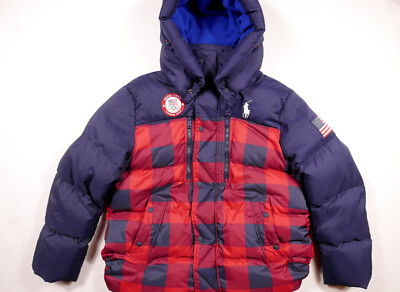 Polo Ralph Lauren down parka チェック 海外 Polo Ralph Lauren Jacket Parka Puffer Down Olympic Team USA Flag