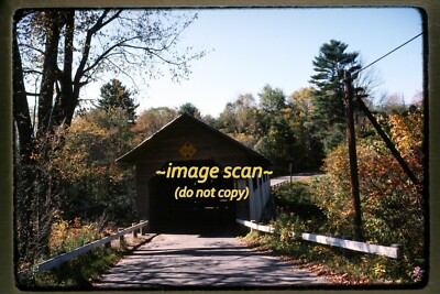 Lyme, New Hampshire, Edgell Covered Bridge in 1975, Kodachrome Slide aa 22-28a