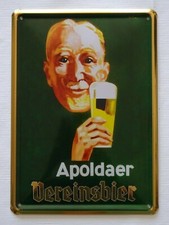 Apoldaer Vereinsbier Blechschild  14,7 x 20,7 cm