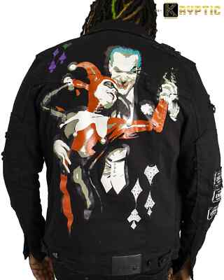 deKryptic x The Joker -Joker & Harley Quinn Tango With Evil-Denim JEAN Jacket