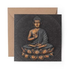 1 x Blank Greeting Card Guatama Buddha Sanskrit Tibetan #51114