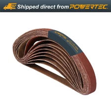 POWERTEC 1/2 x 18" Sanding Belts 60 Grit 20PK Aluminum Oxide Sandpaper 401806