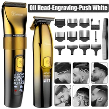 Hatteker Professional Hair Clippers Mens Cordless Beard Trimmer Kit LED Display
