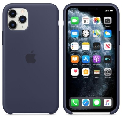 Original Apple iPhone 11 Pro Silikon Case MWYJ2ZM/A Schutzhülle Midnight Blue