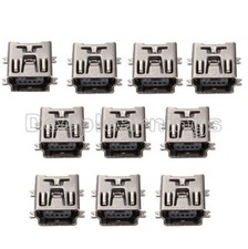 100PCS Mini USB SMD 5 Pin Female Mini B Socket Connector Plug