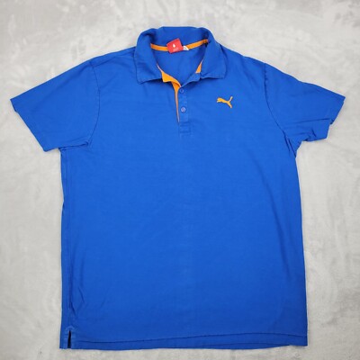 PUMA Shirt Mens Large Polo Golf Tennis 100 Cotton Performance Tour Open Club Cup