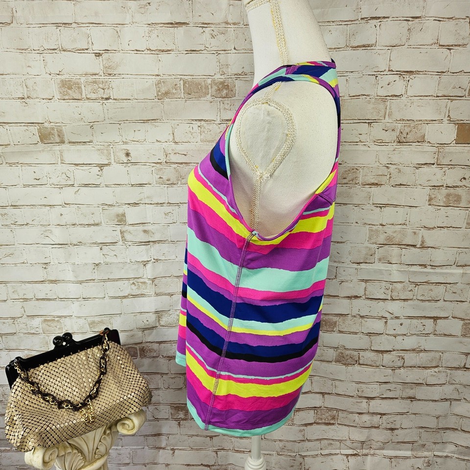 Lukka Size Large Multicolor Striped Racerback Tank Top Sleeveless ...