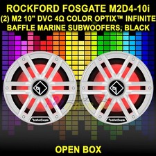 2 ROCKFORD FOSGATE M2D4-10I COLOR OPTIX 10" DVC 4 MARINE SUBWOOFERS, BLACK OB