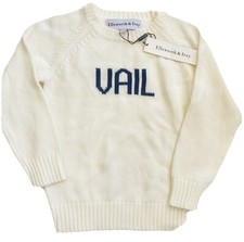 Ellsworth  Ivey Vail Crew Neck Sweater Ivory Cotton Blend Girls Boys Size 4 5