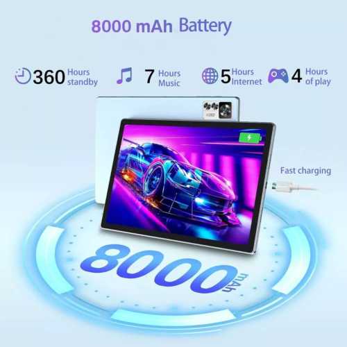 Tablet 10.1 in Gaming Tablet Android 14 12GB RAM+256GB 8000mAh 5G WiFi Tablet - Picture 5 of 8