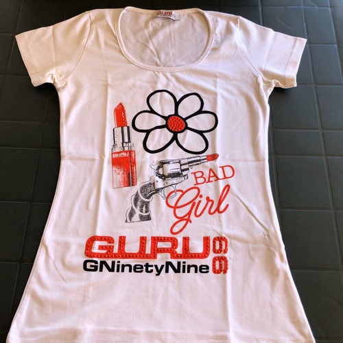 GURU T-Shirt Donna bianca Bad Girl Taglia M con logo - Foto 4 di 9