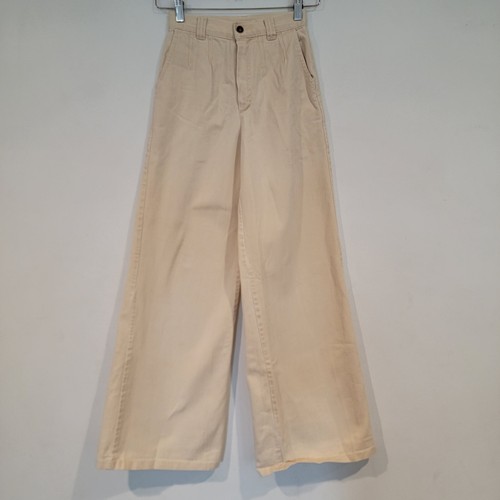Vintage TIME and PLACE 70s Flared Wide Leg Bell Bottom High Waist Cream Pants