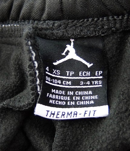 Boys Sweatpants Size XS 4 or M 6 Black Red Nike Jordan Elephant Print Therma-Fit - Picture 11 of 14