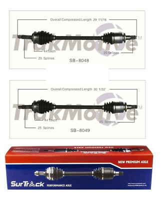 Pair of Rear CV Axle Shafts SurTrack Set for Subaru Legacy Outback AWD