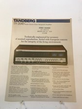 ORIGINAL TANDBERG MODEL TR-2040 SINGLE CHASSIS TUNER/AMP PRODUCT BROCHURE D800