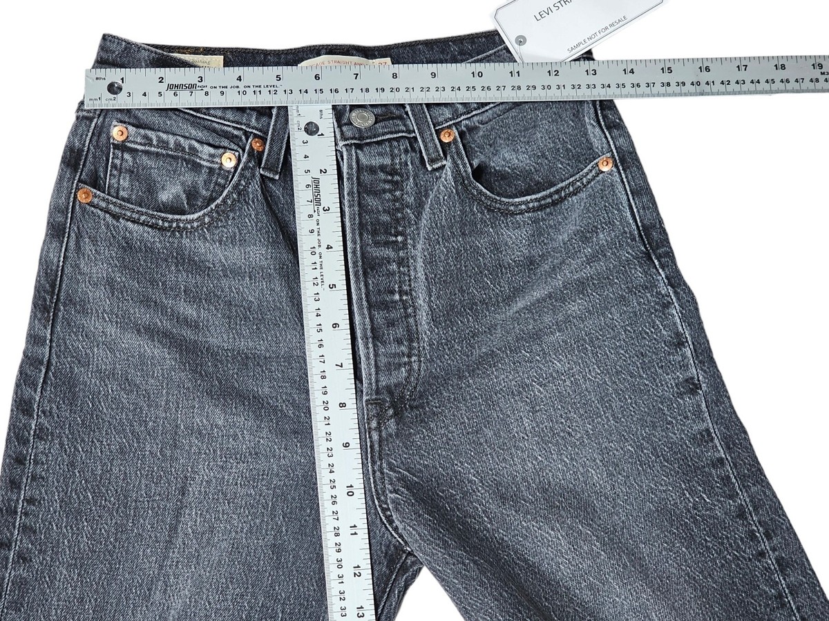 Levi's Premium Ribcage Straight Ankle Jeans Size 27/27 Black Grey
