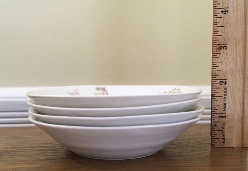 4 Antique c1903 T Haviland Fruit/Dessert Bowls Schleiger 144a Roses Green Scroll - Picture 22 of 23