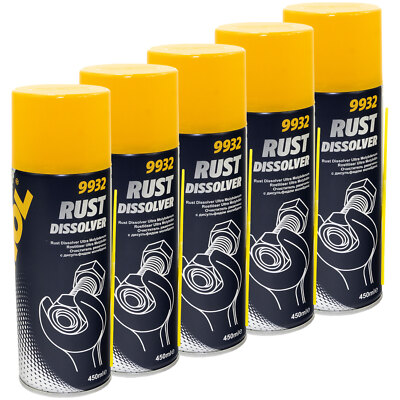 5x 450 ml MANNOL Rust Dissolver Rostlöser Spray Rostentferner Rost Entferner