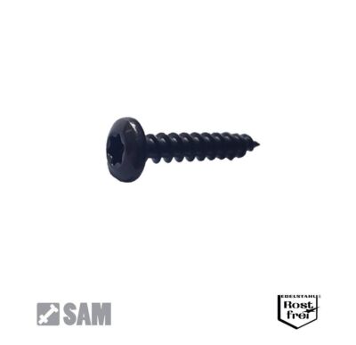 Schwarze Spanplattenschrauben LINSENKOPF Edelstahl A2 SCHWARZ Ø 3,0-5,0 TORX