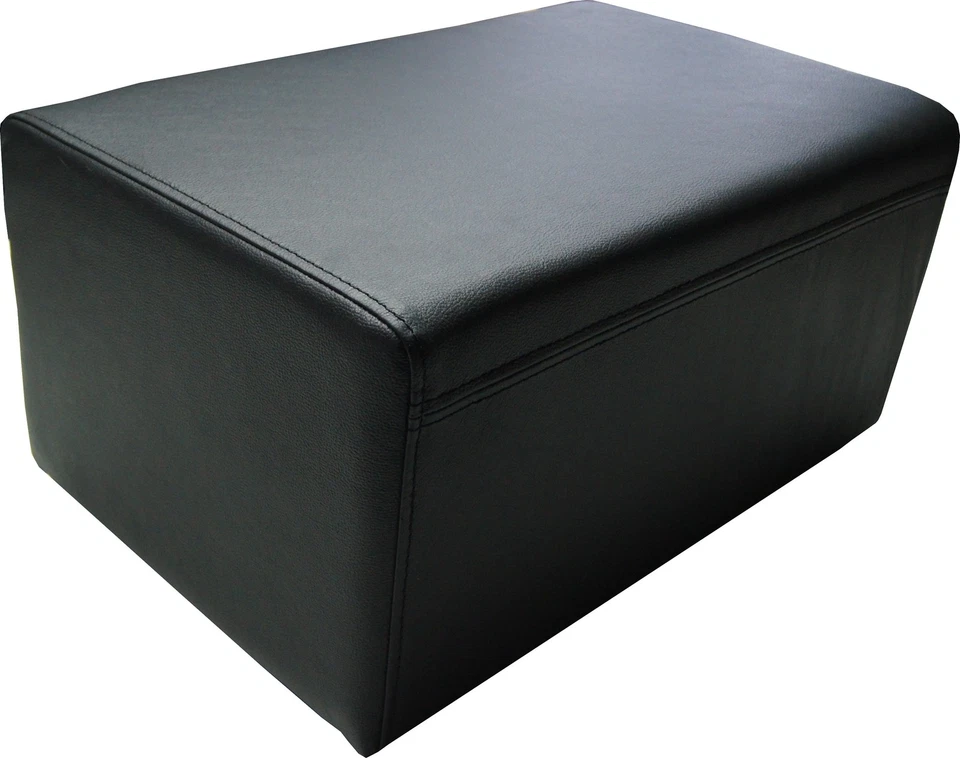 Schwarz Echtleder Hocker Sitzhocker Leder Sitzwürfel 60x40x40 Würfel Lederhocker - Bild 2 von 3