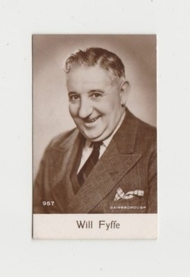 Will Fyffe vintage 1930s De Beukelaer Film Stars SMALL Trading Card #957