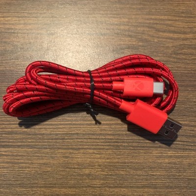9ft Red USB-C Braided Charging Cable for Xbox Elite Series 2 Controller Type-C