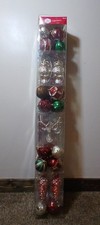 Holiday Time 70 Count Red, Green, and Gold Shatterproof Ornaments.