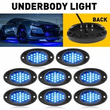8Pods Blue LED Rock Lights Neon Underglow Light Decor For ATV Motorcycle UTV Car