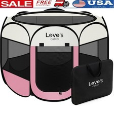 Portable Pet Playpen Waterproof Zippered Access Indoor Outdoor Easy Setup New