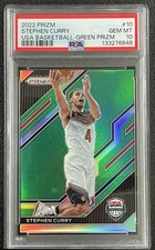 STEPHEN CURRY PSA 10 2022-23 PANINI PRIZM #10 USA BASKETBALL GREEN 6848