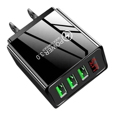 3-Outlet High-Speed Wall Charger, Universal USB Charger for iPhone iPad  Samsung