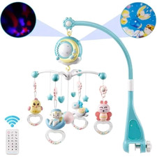 Mobile Musical Lit Bébé Télécommandé Projection Lumières Musiques Sons Veilleuse