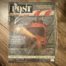 VTG Saturday Evening Post  May 18 1963 Biplane Cover Boston Strangler Eisenhower