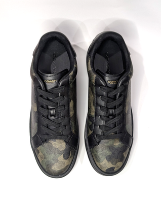 COACH PLTFM CAMO LOAFER ブラック/カモ US 8 D Coach High Line Black Signature Camo Men's Low Top Sneakers - Size