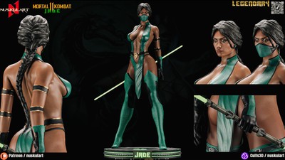 Jade, Ultimate Mortal Kombat 3, 3D Druck, Miniature, Fan Art, sexy Pin-Up Figur