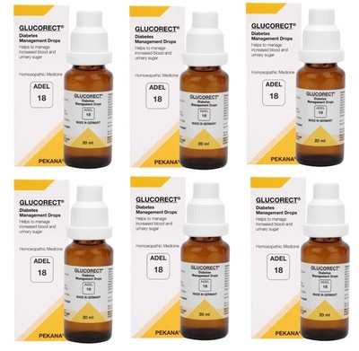 ADEL 18 Glucorect Drops 20ml (Pekana Germany) - Pack of 6 - Free Shipping