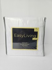 Easy Living Double Brushed Microfiber sheet set white full 4 piece NEW