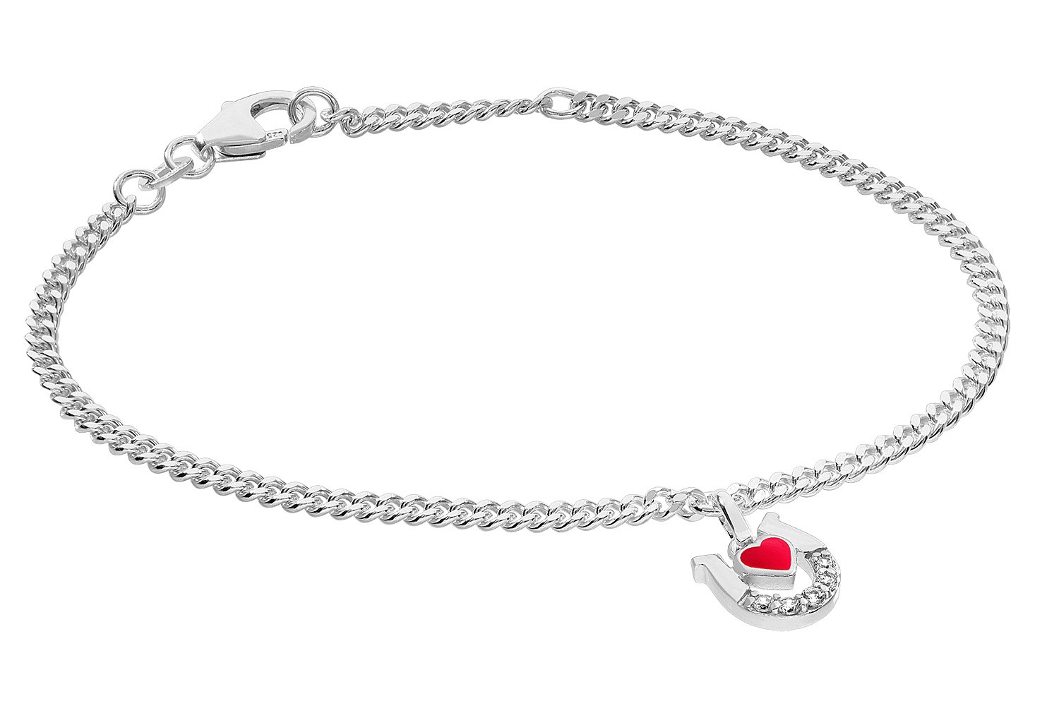 TRENDOR Schmuck Mdchen-Armband mit HufeisenHerz 925 Silber Rhodiniert 21626 12490₽