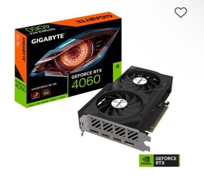Gigabyte NVIDIA GeForce RTX 4060 Windforce Overclocked Dual Fan 8GB GDDR6