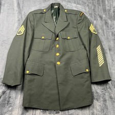 US Army Men Green Service Uniform Coat De Rossi Son 42R AG 489 Staff Sergeant
