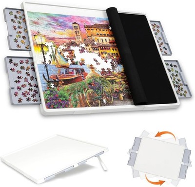 1500 Pieces 2-in-1 Tilting & Rotating Puzzle Board with Drawers and Cover, 35...
