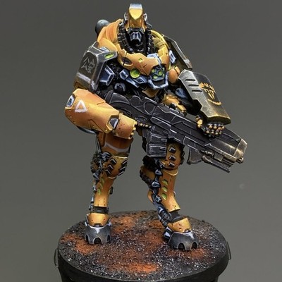 Corvus Belli Infinity White Banner pro-Painted by-Studio Presale Miniature