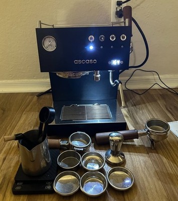 Ascaso Steel DUO PLUS PID Programmable Espresso Machine, Dual Thermoblock, Black