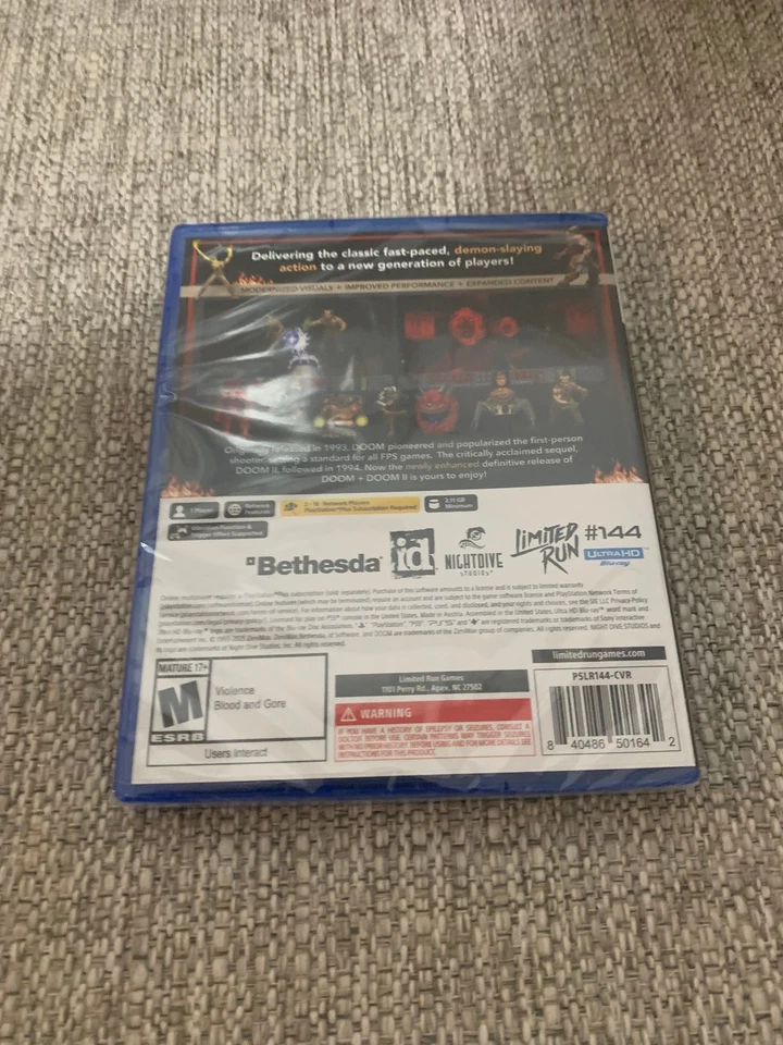 Limited Run #144 Doom + Doom II 1 + 2 Sony PS5 Playstation 5 New Sealed - Image 2 of 4