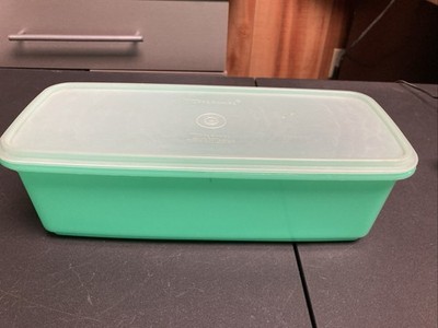 Vintage 70s Tupperware #892 Jadeite Green Celery Vegetable Keeper Storage w/ Lid