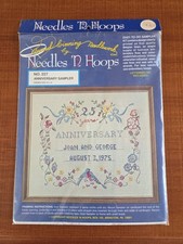 Vintage Needles 'N Hoops Anniversary Sampler 227 Printed Cross Stitch Kit NW