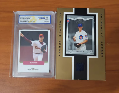 Mark Prior 2 card lot 2003 Just Minors WCG 10 2003 Donruss Classics with Jersey